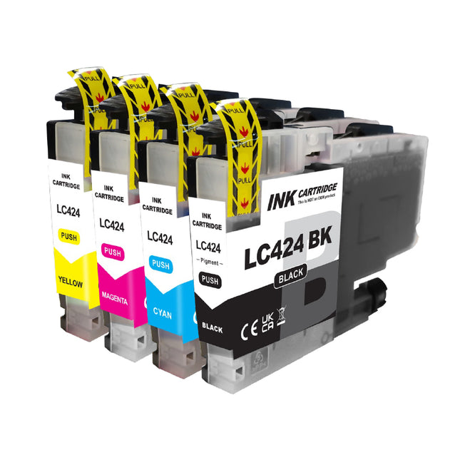 Pack multipack de cartouches d’encre compatibles Brother LC-424 (noir + 3 couleurs)